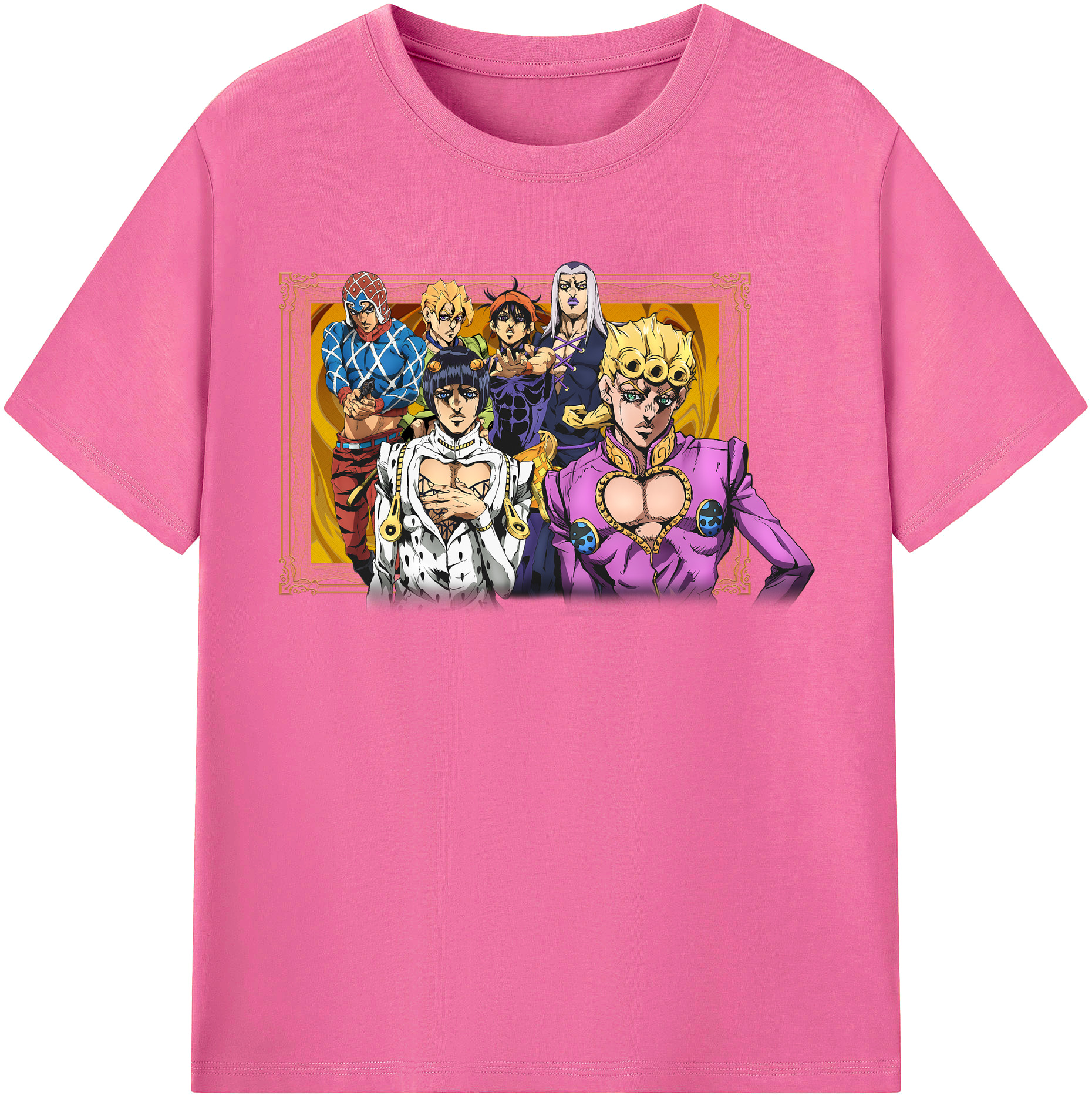 （画像用） ジョジョの奇妙な冒険 ジョルノ?ジョバァーナ JoJo's Bizarre Adventure Giorno Giovanna レディースカジュアルプリントTシャツ（綿100％）